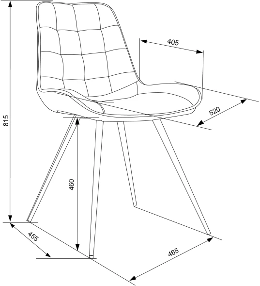 Стул для дома Бюрократ CH-K2_4 комплект 4шт т.серый Holland 18 металл черный на ножках (CH-K2_1/HL18_4)