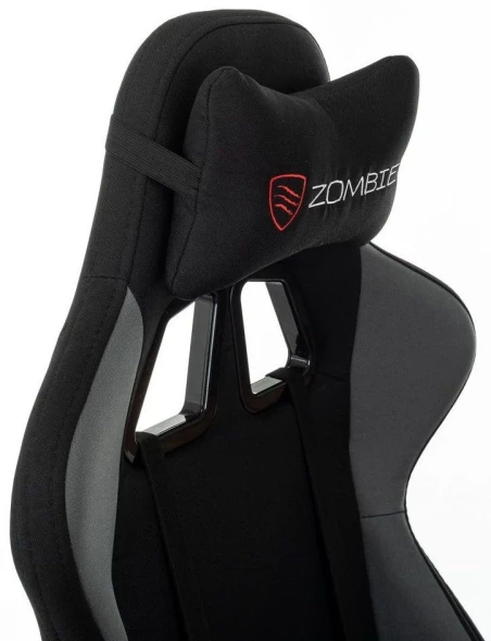 Кресло игровое Zombie Rudger черный/серый с подголов. крестов. пластик
