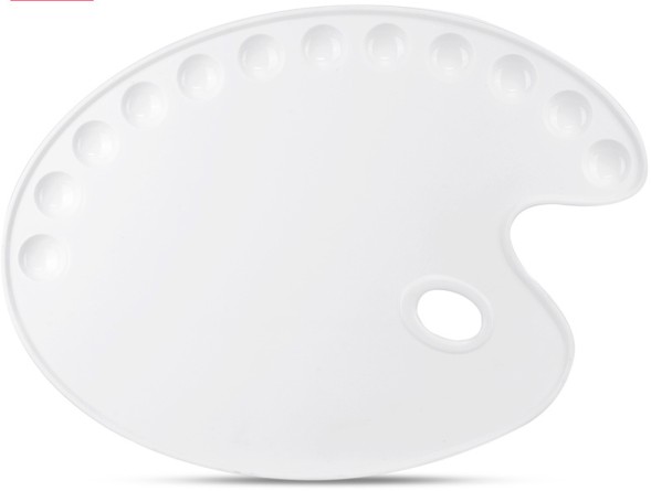 Палитра для смешивания красок Deli 68300 эллипс 400x290мм пластик