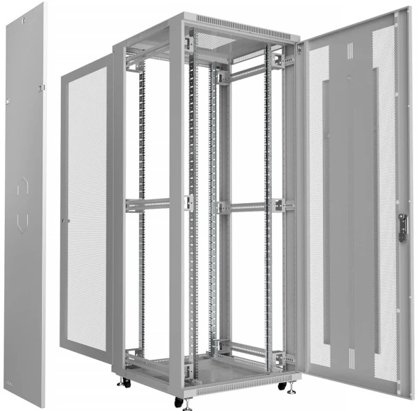 Шкаф серверный Cabeus (ND-05C-42U80/100) напольный 42U 800x1000мм пер.дв.перфор. задн.дв.перфор. 800кг серый 900мм 132кг 220град. 2055мм IP20 сталь