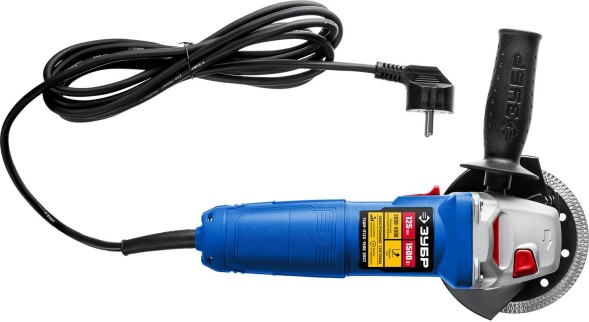 Углошлифовальная машина Зубр Профессионал УШМ-П125-1500 ЭПСТ 1500Вт 9500об/мин рез.шпин.:M14 d=125мм