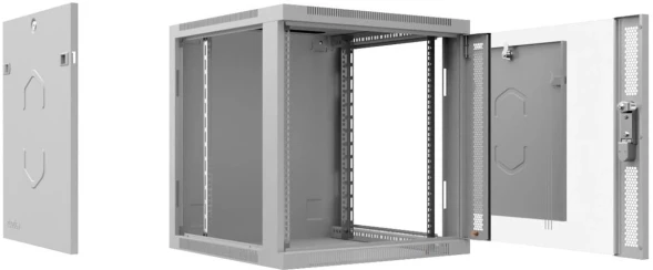Шкаф коммутационный Cabeus (SH-05F-15U60/60-R) настенный 15U 600x600мм пер.дв.стекл 50кг серый 540мм 32кг 220град. 769мм IP20 сталь
