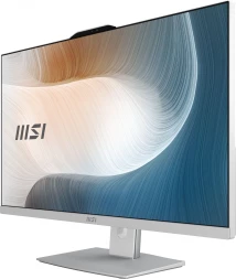 Моноблок MSI Modern AM272P 1M-678XRU 27&amp;quot; Full HD Core 7 150U (1.8) 16Gb SSD512Gb Graphics без ОС GbitEth WiFi BT 120W клавиатура мышь Cam белый 1920x1080
