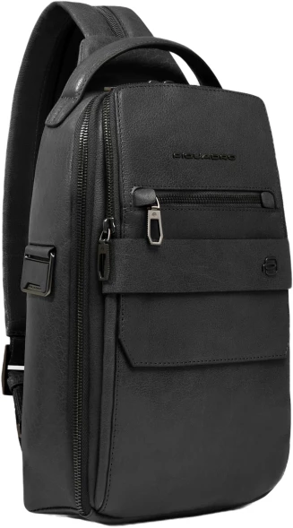 Рюкзак слинг мужской Piquadro Solm CA7028S141/N черный натур.кожа