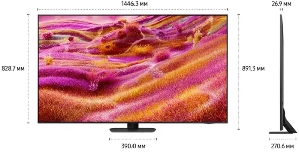 Телевизор QLED Samsung 65&amp;quot; QE65QN90FAUXRU Q черный титан 4K Ultra HD 120Hz DVB-T2 DVB-C DVB-S2 USB WiFi Smart TV