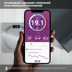Весы напольные электронные Polaris PWS 1886 IQ Home макс.180кг серебристый
