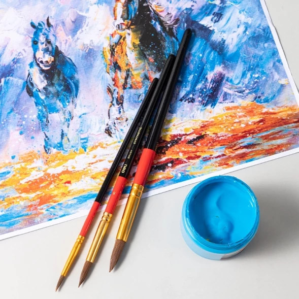 Набор кистей Deli EC405 пони круг. (наб.3шт) пони круг.№2,5,8