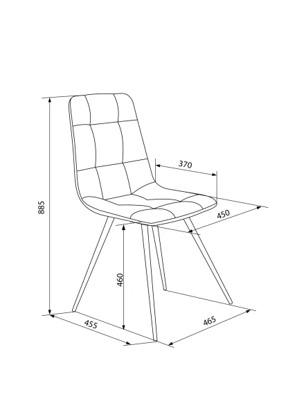 Стул для дома Бюрократ CH-K1_4 комплект 4шт черный Holland 75 металл черный на ножках (CH-K1_1/HL75_4)