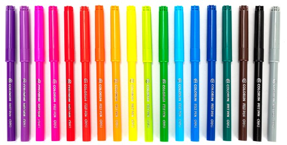 Фломастеры Deli EC10013 ColoRun Вентилируемый 18цв. пакет с европодвесом