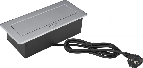 Розетка Cactus CS-SOCKET-EU/USBA-GY для столешницы 26.5x11.8x6.5см серый