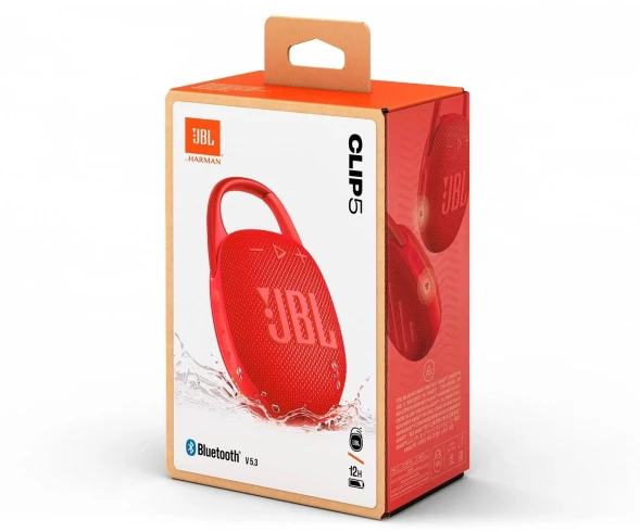 Колонка порт. JBL Clip 5 красный 7W 1.0 BT 10м 1400mAh