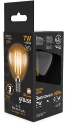 Лампа светодиодная Gauss 7Вт цок.:E14 шар 220B св.свеч.бел.теп. P45 (упак.:10шт) (105801107)