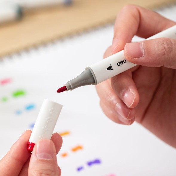 Набор маркеров для скетчинга Deli EC187-36 ColoRun 11мм 150мм трехгр. двойной пиш. наконечник 1-5мм 36цв. ассорти пластиковая коробка (36шт.)