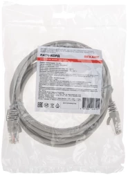 Патч-корд Rexant 02-0100-3 U/UTP RJ-45 вил.-вилка RJ-45 кат.5E 3м серый LSZH