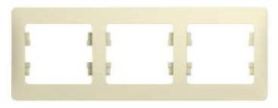 Рамка Schneider Electric Glossa GSL000203 накладная 3x горизонтальный монтаж пластик бежевый