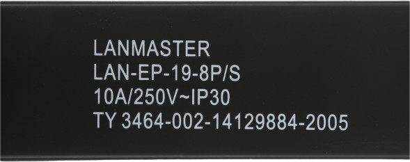 Блок распределения питания Lanmaster LAN-EP19-8P/S-1.8M гор.размещ. 8xSchuko базовые 10A C14 1.8м