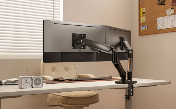 Кронштейн для мониторов Ultramounts UM740 черный 17&amp;quot;-32&amp;quot; макс.18кг крепление к столешнице поворот и наклон