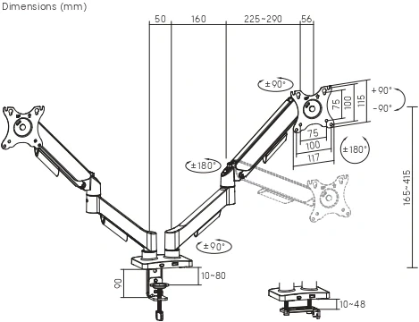 Кронштейн для мониторов Ultramounts UM740 черный 17&amp;quot;-32&amp;quot; макс.18кг крепление к столешнице поворот и наклон