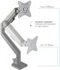 Кронштейн для мониторов Arm Media LCD-T35 серебристый 17&amp;quot;-34&amp;quot; макс.9кг настольный поворот и наклон верт.перемещ.