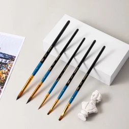 Набор кистей Deli EC406 синтетика (наб.5шт) синт.кругл.№1,3,5/синт.плос.№5,8