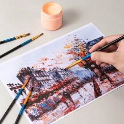 Набор кистей Deli EC406 синтетика (наб.5шт) синт.кругл.№1,3,5/синт.плос.№5,8