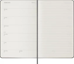 Еженедельник Moleskine ACADEMIC WKNT Large 130х210мм датир.18мес 208стр. черный