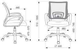 Кресло Бюрократ CH-695NLTSL черный TW-01 TW-11 сетка/ткань крестов. металл хром
