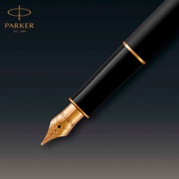 Ручка перьев. Parker Sonnet Core F528 (CW1931516) Matte Black GT F сталь нержавеющая подар.кор.