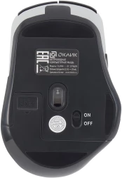 Мышь Оклик 516MW черный/серебристый оптическая 1600dpi silent беспров. BT/Radio USB для ноутбука 6but (1978689)