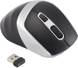 Мышь Оклик 516MW черный/серебристый оптическая 1600dpi silent беспров. BT/Radio USB для ноутбука 6but (1978689)