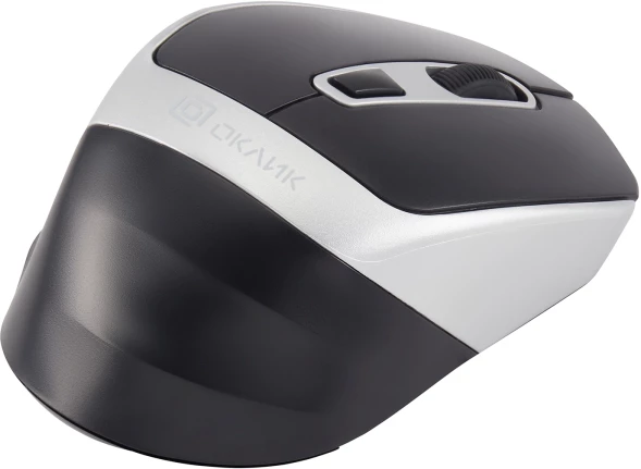 Мышь Оклик 516MW черный/серебристый оптическая 1600dpi silent беспров. BT/Radio USB для ноутбука 6but (1978689)