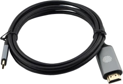 Кабель аудио-видео Cactus CS-USBC-HDMI-2-2 USB Type-C (m)/HDMI (m) 2м. позолоч.конт. черный