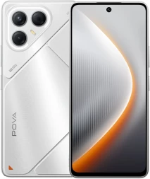 Смартфон Tecno Pova 7 5G 256Gb 8Gb серебристый моноблок 3G 4G 2Sim 6.78&amp;quot; 1080x2460 Android 15 50Mpix 802.11 a/b/g/n/ac/ax NFC GPS GSM900/1800 Protect microSD max1024Gb