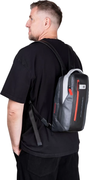 Рюкзак слинг Piquadro Urban CA6801UB00/GRN серый/черный натур.кожа