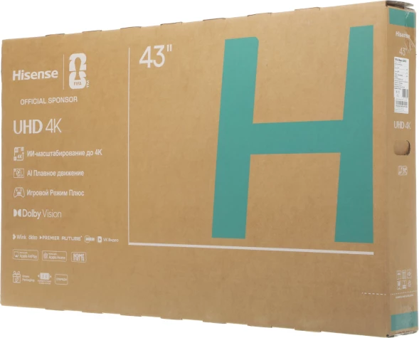 Телевизор LED Hisense 43&amp;quot; 43A6S Frameless черный 4K Ultra HD 60Hz MEMC DVB-T DVB-T2 DVB-C DVB-S DVB-S2 USB WiFi Smart TV (RUS)
