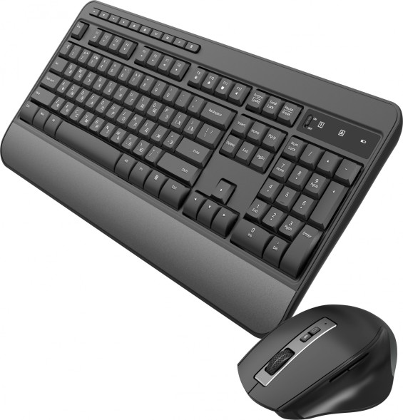 Клавиатура + мышь Оклик S290W клав:черный мышь:черный USB беспроводная Multimedia (351701)