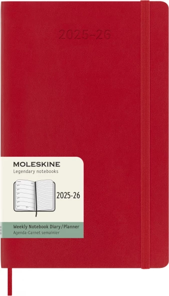 Еженедельник Moleskine ACADEMIC SOFT WKNT Large 130х210мм датир.18мес 208стр. мягкая обложка красный