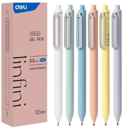 Ручка гелев. автоматическая Deli EG338-BL ассорти d=0.5мм син. черн.