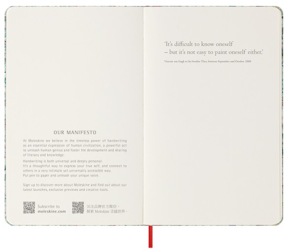 Блокнот Moleskine LIMITED EDITION VAN GOGH MUSEUM SKARTQP063VANGOGH Large 130х210мм 104стр. нелинованный твердая обложка светло-зеленый