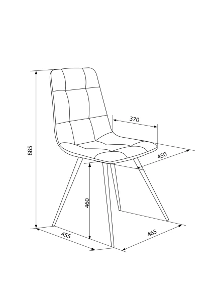 Стул для дома Бюрократ CH-K1_4 комплект 4шт зеленый Holland 30 металл черный на ножках (CH-K1_1/HL30_4)