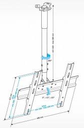 Кронштейн для телевизора Holder PR-101-W белый 32&amp;quot;-65&amp;quot; макс.60кг потолочный фиксированный