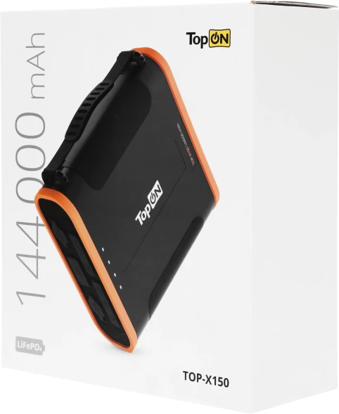 Электростанция портативная TopON TOP-X150 144000mAh 5A QC3.0/PD3.0 4xUSB черный/оранжевый (103764)