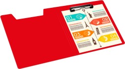 Папка клип-борд Бюрократ -PD602RED A4 пластик 1.2мм красный с крышкой