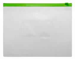 Папка на молнии ZIP Бюрократ -BPM5AGRN A5 полипропилен 0.15мм карм.для визит. цвет молнии зеленый