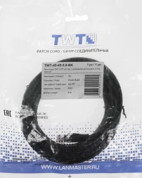Патч-корд Lanmaster TWT-45-45-5.0-BK RJ-45 вил.-вилка RJ-45 кат.5E 5м черный ПВХ (уп.:1шт)