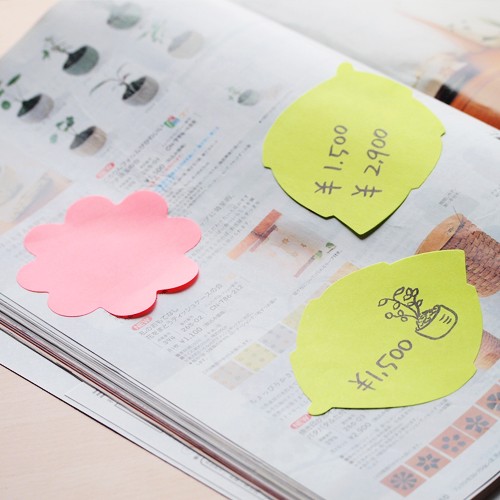 Блок самоклеящийся бумажный Stick`n 21543 70x70мм 50лист. 70г/м2 неон зеленый вырубной клей по периметру &amp;quot;листок&amp;quot; европодвес