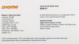 Накопитель SSD Digma SATA-III 256GB DGSR2256GP13T Run P1 2.5&amp;quot;