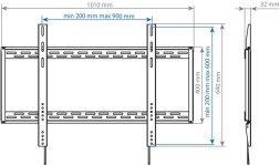 Кронштейн для телевизора Arm Media PT-100 черный 55&amp;quot;-100&amp;quot; макс.80кг настенный фиксированный