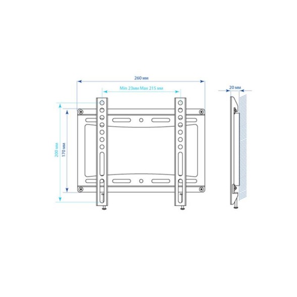 Кронштейн для телевизора Kromax IDEAL-5 черный 15&amp;quot;-47&amp;quot; макс.35кг настенный фиксированный