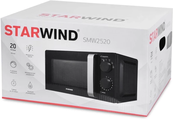 Микроволновая Печь Starwind SMW2520 20л. 700Вт черный/серебристый